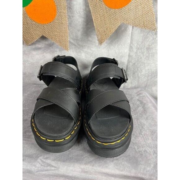 Dr. Martens Soloman Black Sandals Hydro Air Wair Bouncing Soles Size 6 - Picture 2 of 7